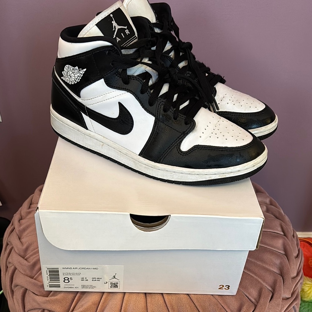 Jordan Air Black and White Sneakers
